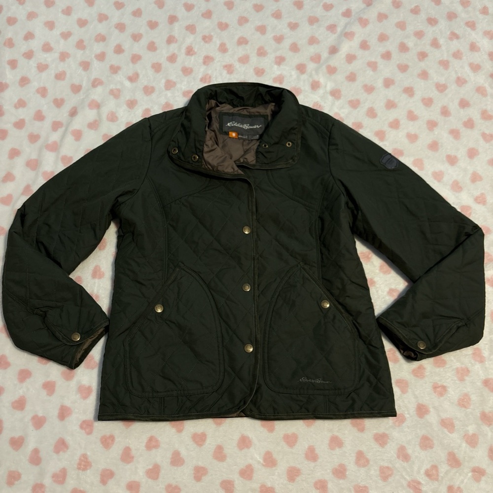 Eddie Bauer green quilted jacket size small